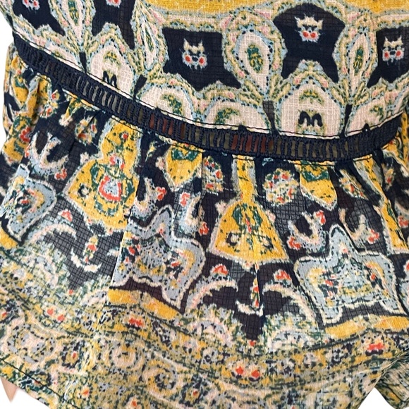 Democracy Boho Off Shoulder Peasant Top S Bell Sleeve - Picture 6 of 7